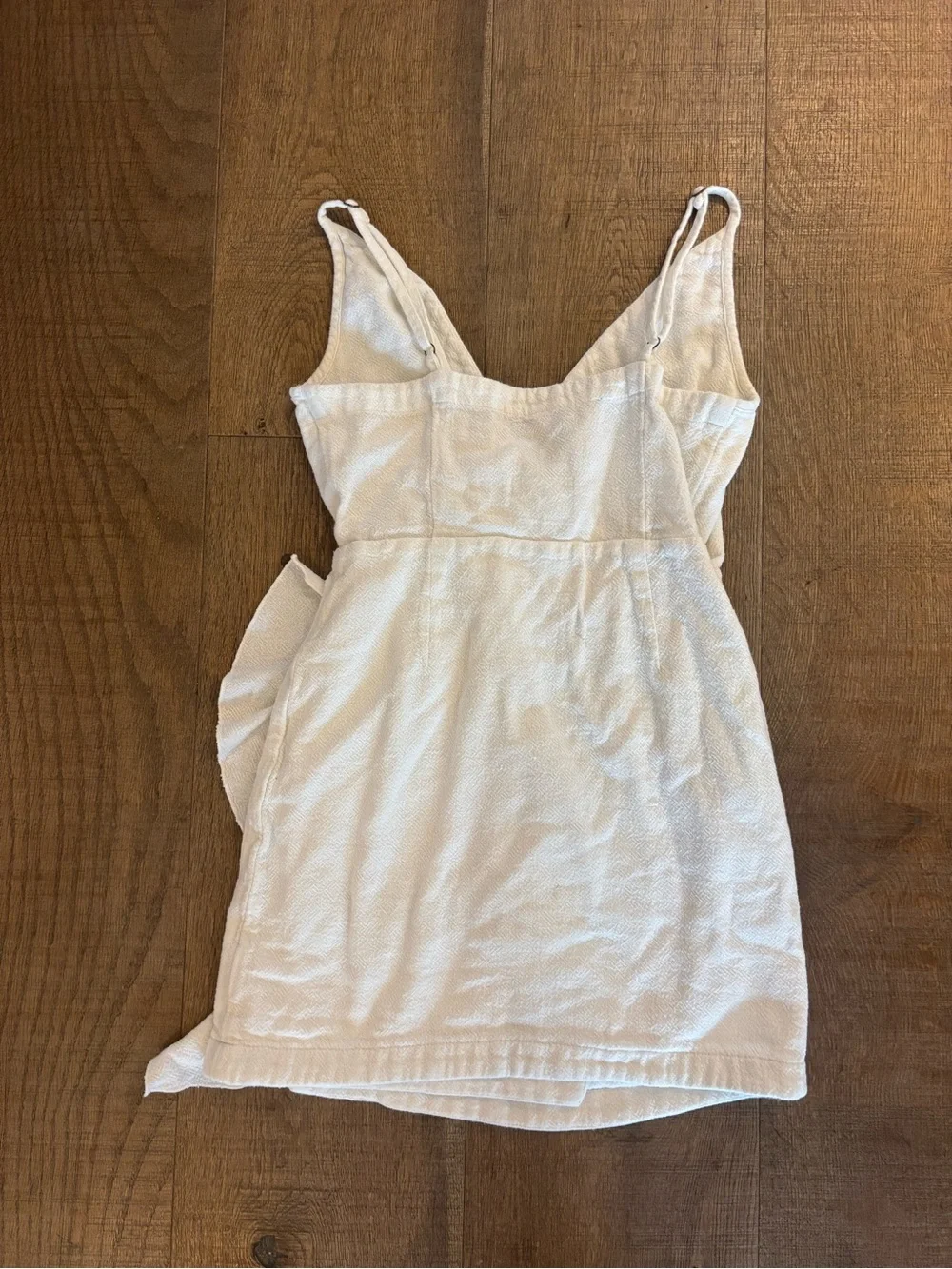 free people cream ruffle sleeveless mini dress wrap